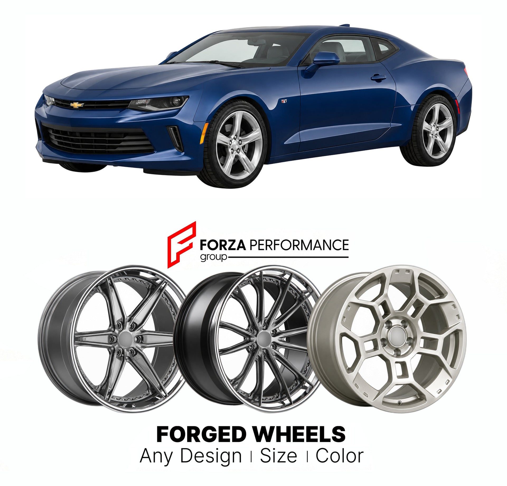 FORGED WHEELS RIMS for CHEVROLET CAMARO LT1 2016 - 2024

Custom forged wheels for Chevrolet Camaro LT1 2016 - 2024. Made-to-order monoblock, 2-piece and 3-piece rims in custom sizes, offsets, colors and finishes with guaranteed fitment.

We manufacture premium quality forged wheels rims for Chevrolet Camaro LT1 2016 - 2024 in any design, size, color.

THIS WHEEL DESIGN CAN BE CUSTOM-MADE FOR YOUR CAR IN ANY SIZE AND COLOR OPTIONS
Available in monoblock, 2-piece, 3-piece, duoblock, beadlock
3D wheel renderin