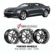 FORGED WHEELS RIMS for CHEVROLET CAMARO LT 2016 - 2024

Custom forged wheels for Chevrolet Camaro LT 2016 - 2024. Made-to-order monoblock, 2-piece and 3-piece rims in custom sizes, offsets, colors and finishes with guaranteed fitment.

We manufacture premium quality forged wheels rims for Chevrolet Camaro LT 2016 - 2024 in any design, size, color.

THIS WHEEL DESIGN CAN BE CUSTOM-MADE FOR YOUR CAR IN ANY SIZE AND COLOR OPTIONS
Available in monoblock, 2-piece, 3-piece, duoblock, beadlock
3D wheel renderings 