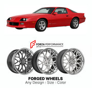 FORGED WHEELS RIMS for CHEVROLET CAMARO RS 1990 - 1992

Custom forged wheels for Chevrolet Camaro RS 1990 - 1992. Made-to-order monoblock, 2-piece and 3-piece rims in custom sizes, offsets, colors and finishes with guaranteed fitment.

We manufacture premium quality forged wheels rims for Chevrolet Camaro RS 1990 - 1992 in any design, size, color.

THIS WHEEL DESIGN CAN BE CUSTOM-MADE FOR YOUR CAR IN ANY SIZE AND COLOR OPTIONS
Available in monoblock, 2-piece, 3-piece, duoblock, beadlock
3D wheel renderings 
