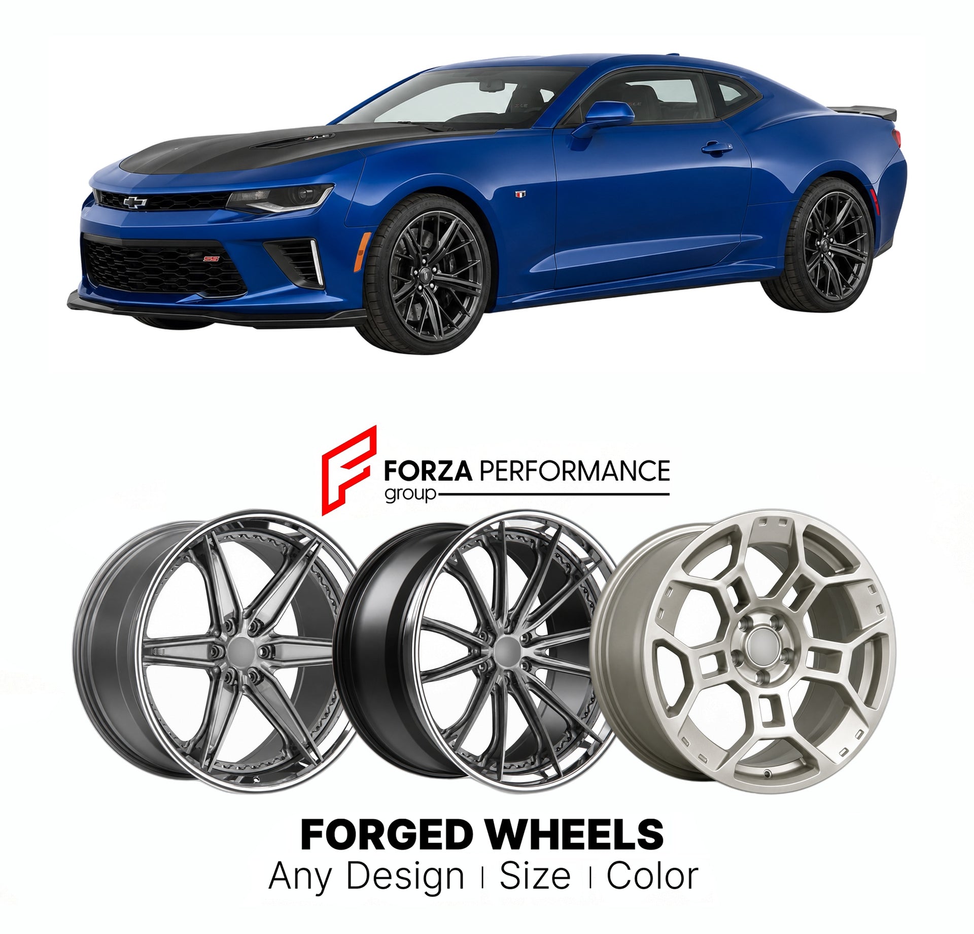 FORGED WHEELS RIMS for CHEVROLET CAMARO SS 1LE 2016 - 2024

Custom forged wheels for Chevrolet Camaro SS 1LE 2016 - 2024. Made-to-order monoblock, 2-piece and 3-piece rims in custom sizes, offsets, colors and finishes with guaranteed fitment.

We manufacture premium quality forged wheels rims for Chevrolet Camaro SS 1LE 2016 - 2024 in any design, size, color.

THIS WHEEL DESIGN CAN BE CUSTOM-MADE FOR YOUR CAR IN ANY SIZE AND COLOR OPTIONS
Available in monoblock, 2-piece, 3-piece, duoblock, beadlock
3D wheel