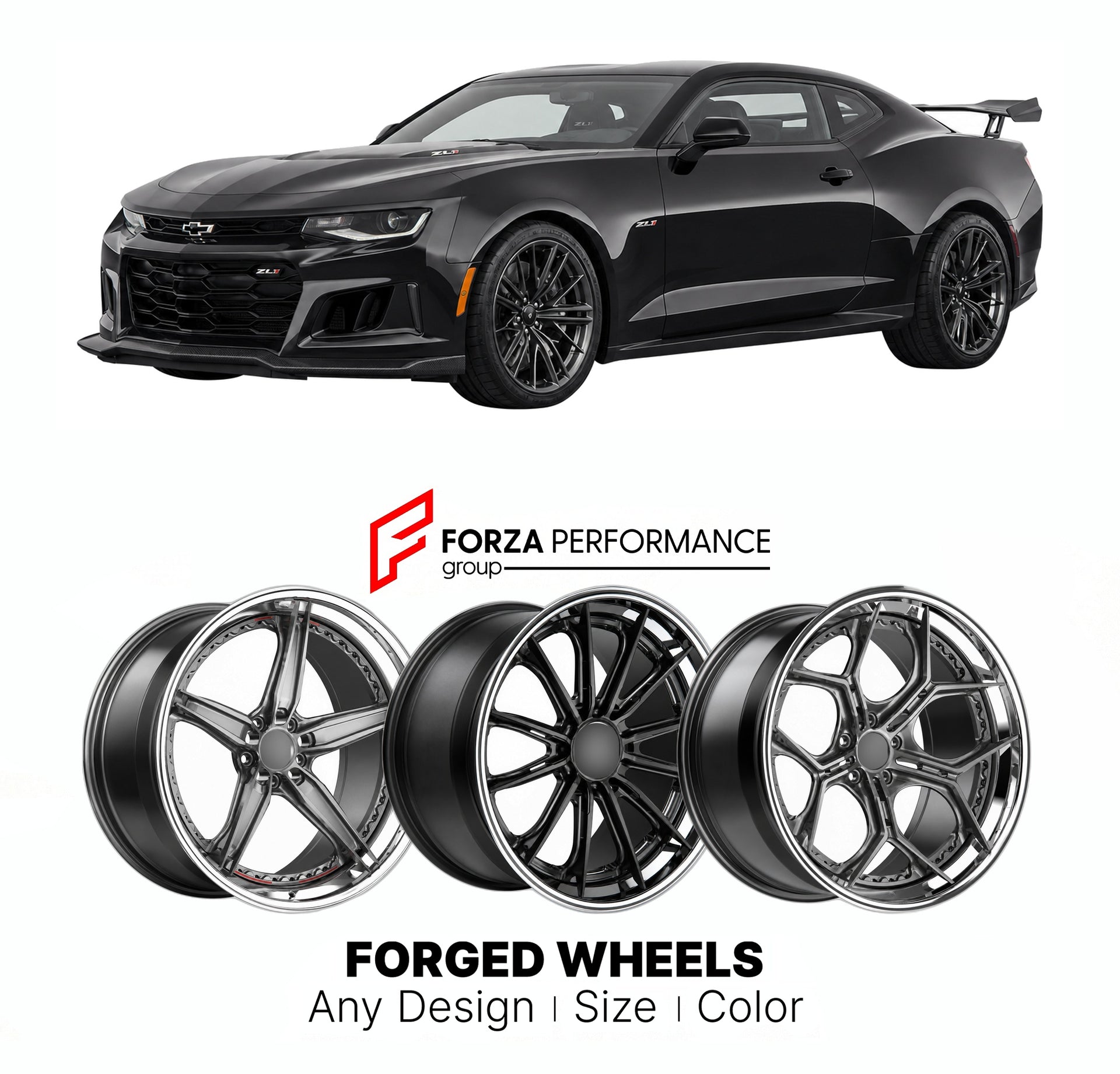 FORGED WHEELS RIMS for CHEVROLET CAMARO ZL1 1LE 2016 - 2024

Custom forged wheels for Chevrolet Camaro ZL1 1LE 2016 - 2024. Made-to-order monoblock, 2-piece and 3-piece rims in custom sizes, offsets, colors and finishes with guaranteed fitment.

We manufacture premium quality forged wheels rims for Chevrolet Camaro ZL1 1LE 2016 - 2024 in any design, size, color.

THIS WHEEL DESIGN CAN BE CUSTOM-MADE FOR YOUR CAR IN ANY SIZE AND COLOR OPTIONS
Available in monoblock, 2-piece, 3-piece, duoblock, beadlock
3D wh