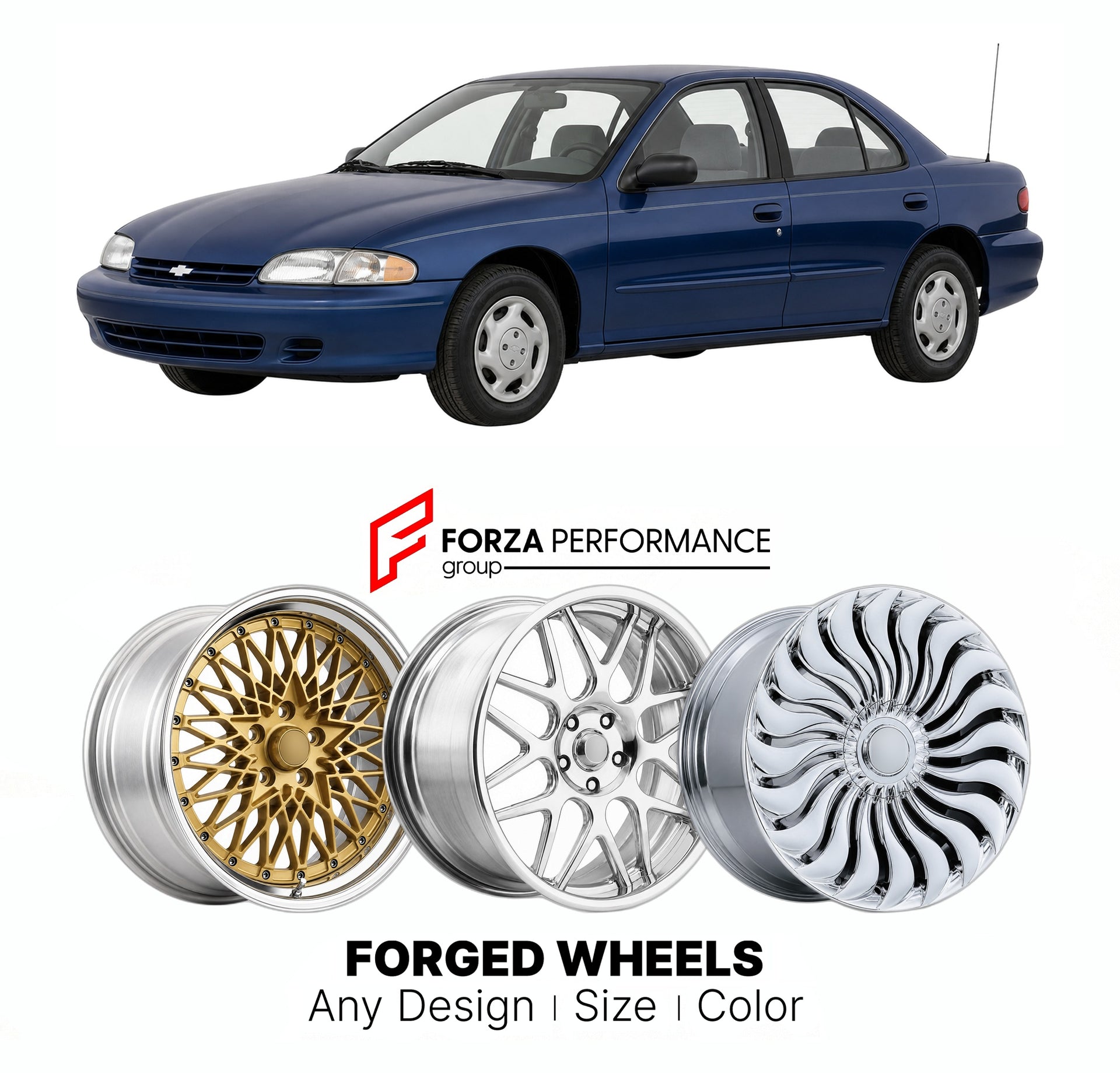FORGED WHEELS RIMS for CHEVROLET CAVALIER BASE 1995 - 2005

Custom forged wheels for Chevrolet Cavalier Base 1995 - 2005. Made-to-order monoblock, 2-piece and 3-piece rims in custom sizes, offsets, colors and finishes with guaranteed fitment.

We manufacture premium quality forged wheels rims for Chevrolet Cavalier Base 1995 - 2005 in any design, size, color.

THIS WHEEL DESIGN CAN BE CUSTOM-MADE FOR YOUR CAR IN ANY SIZE AND COLOR OPTIONS
Available in monoblock, 2-piece, 3-piece, duoblock, beadlock
3D wheel