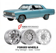 CUSTOM CLASSIC VINTAGE RESTOMOD RETRO OLD SCHOOL FORGED WHEELS RIMS for CHEVROLET CHEVELLE SS 1964 - 1967
Custom forged wheels for classic American muscle cars. Ideal for restomod builds, vintage restorations, and show cars. Deep dish and retro styling available.

We manufacture premium quality forged wheels rims for Chevrolet Chevelle SS 1964 - 1967 in any design, size, color.

THIS WHEEL DESIGN CAN BE CUSTOM-MADE FOR YOUR CAR IN ANY SIZE AND COLOR OPTIONS
Available in monoblock, 2-piece, 3-piece, duoblock