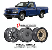 FORGED WHEELS RIMS for CHEVROLET COLORADO REGULAR CAB 2004 - 2012

Custom forged wheels for Chevrolet Colorado Regular Cab 2004 - 2012. Made-to-order monoblock, 2-piece and 3-piece rims in custom sizes, offsets, colors and finishes with guaranteed fitment.

We manufacture premium quality forged wheels rims for Chevrolet Colorado Regular Cab 2004 - 2012 in any design, size, color.

THIS WHEEL DESIGN CAN BE CUSTOM-MADE FOR YOUR CAR IN ANY SIZE AND COLOR OPTIONS
Available in monoblock, 2-piece, 3-piece, duoblo