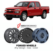 FORGED WHEELS RIMS for CHEVROLET COLORADO Z71 2004 - 2012

Custom forged wheels for Chevrolet Colorado Z71 2004 - 2012. Made-to-order monoblock, 2-piece and 3-piece rims in custom sizes, offsets, colors and finishes with guaranteed fitment.

We manufacture premium quality forged wheels rims for Chevrolet Colorado Z71 2004 - 2012 in any design, size, color.

THIS WHEEL DESIGN CAN BE CUSTOM-MADE FOR YOUR CAR IN ANY SIZE AND COLOR OPTIONS
Available in monoblock, 2-piece, 3-piece, duoblock, beadlock
3D wheel re