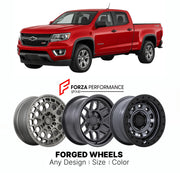FORGED WHEELS RIMS for CHEVROLET COLORADO Z71 2015 - 2022

Custom forged wheels for Chevrolet Colorado Z71 2015 - 2022. Made-to-order monoblock, 2-piece and 3-piece rims in custom sizes, offsets, colors and finishes with guaranteed fitment.

We manufacture premium quality forged wheels rims for Chevrolet Colorado Z71 2015 - 2022 in any design, size, color.

THIS WHEEL DESIGN CAN BE CUSTOM-MADE FOR YOUR CAR IN ANY SIZE AND COLOR OPTIONS
Available in monoblock, 2-piece, 3-piece, duoblock, beadlock
3D wheel re