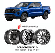 FORGED WHEELS RIMS for CHEVROLET COLORADO Z71 2023+

Custom forged wheels for Chevrolet Colorado Z71 2023+. Made-to-order monoblock, 2-piece and 3-piece rims in custom sizes, offsets, colors and finishes with guaranteed fitment.

We manufacture premium quality forged wheels rims for Chevrolet Colorado Z71 2023+ in any design, size, color.

THIS WHEEL DESIGN CAN BE CUSTOM-MADE FOR YOUR CAR IN ANY SIZE AND COLOR OPTIONS
Available in monoblock, 2-piece, 3-piece, duoblock, beadlock
3D wheel renderings are provi