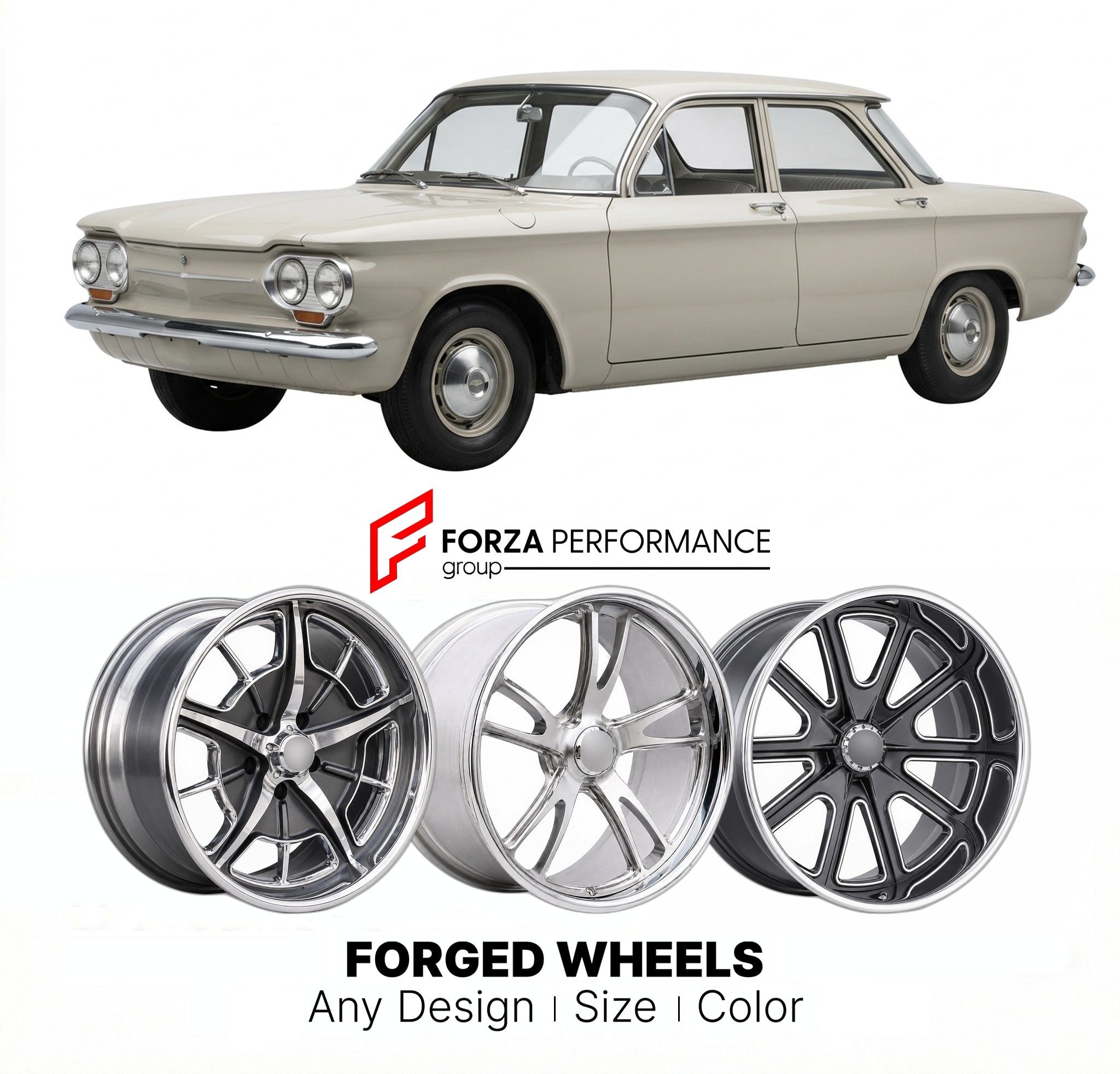 CUSTOM CLASSIC VINTAGE RESTOMOD RETRO OLD SCHOOL FORGED WHEELS RIMS fo