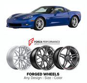 FORGED WHEELS RIMS for CHEVROLET CORVETTE RON FELLOWS Z06 C6 2005 - 2013

Custom forged wheels for Chevrolet Corvette Ron Fellows Z06 C6 2005 - 2013. Made-to-order monoblock, 2-piece and 3-piece rims in custom sizes, offsets, colors and finishes with guaranteed fitment.

We manufacture premium quality forged wheels rims for Chevrolet Corvette Ron Fellows Z06 C6 2005 - 2013 in any design, size, color.

THIS WHEEL DESIGN CAN BE CUSTOM-MADE FOR YOUR CAR IN ANY SIZE AND COLOR OPTIONS
Available in monoblock, 2-p
