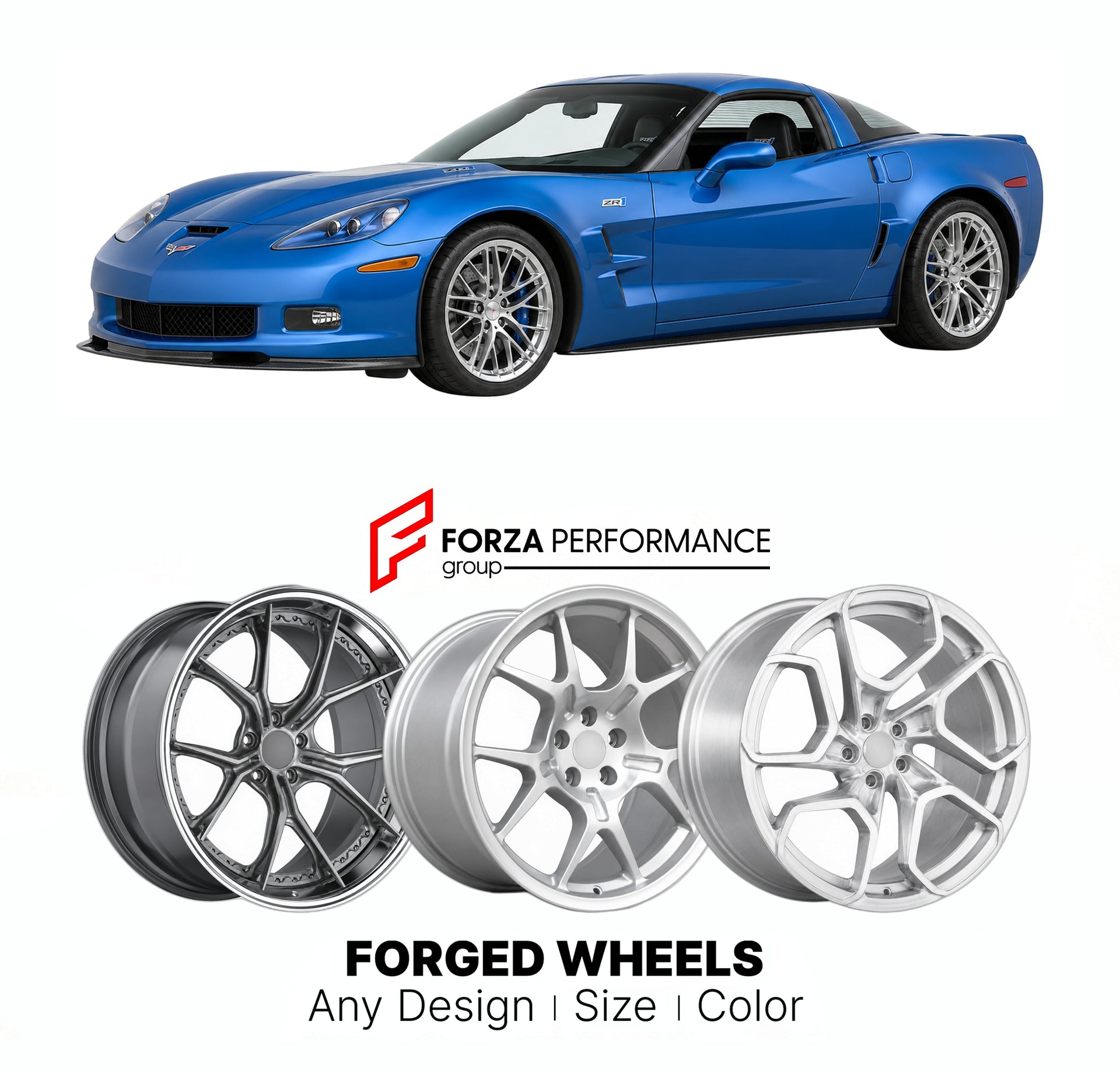FORGED WHEELS RIMS for CHEVROLET CORVETTE ZR1 C6 2009 - 2013

Custom forged wheels for Chevrolet Corvette ZR1 C6 2009 - 2013. Made-to-order monoblock, 2-piece and 3-piece rims in custom sizes, offsets, colors and finishes with guaranteed fitment.

We manufacture premium quality forged wheels rims for Chevrolet Corvette ZR1 C6 2009 - 2013 in any design, size, color.

THIS WHEEL DESIGN CAN BE CUSTOM-MADE FOR YOUR CAR IN ANY SIZE AND COLOR OPTIONS
Available in monoblock, 2-piece, 3-piece, duoblock, beadlock
3D