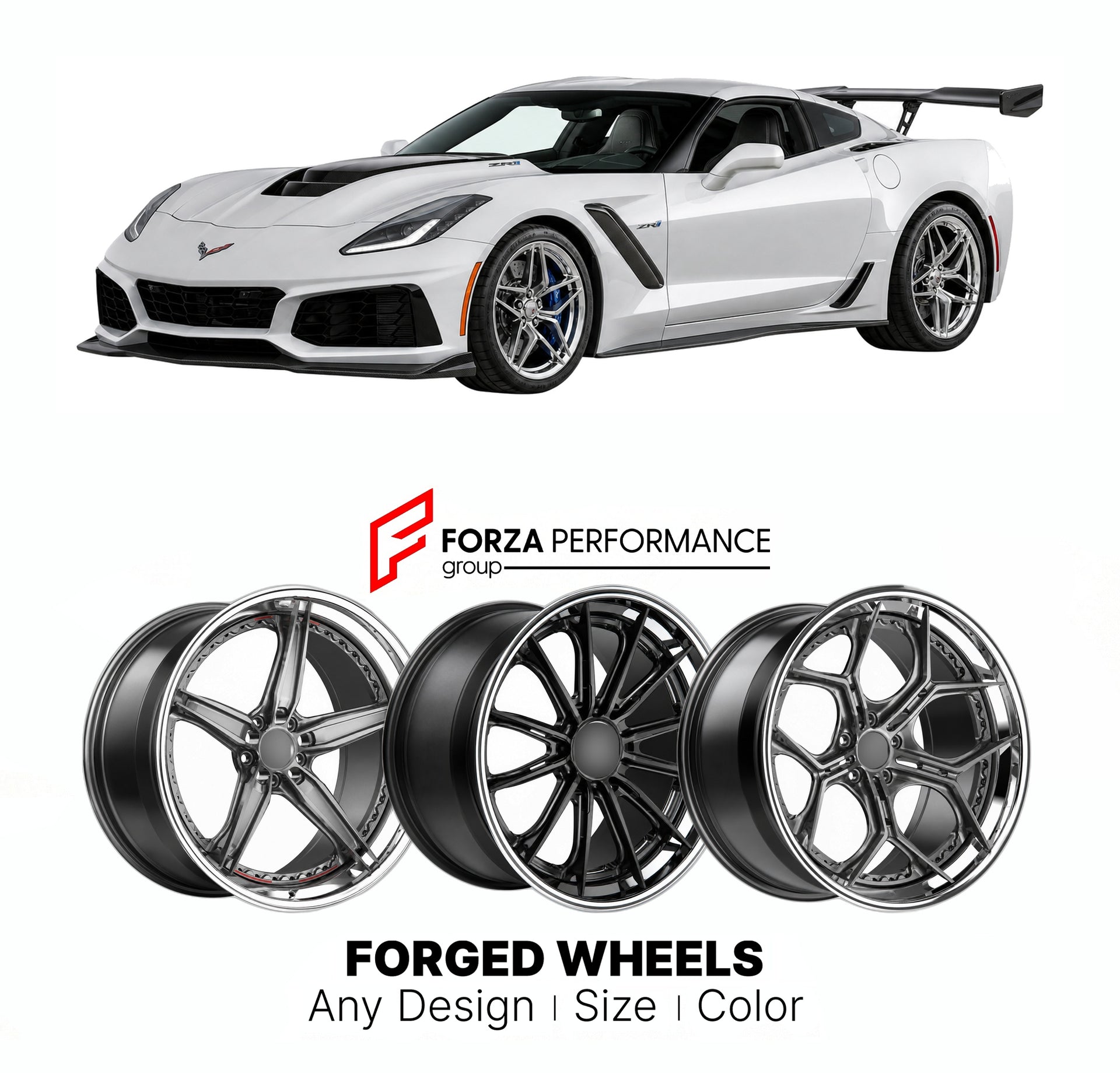 FORGED WHEELS RIMS for CHEVROLET CORVETTE ZR1 C7 2014 - 2019

Custom forged wheels for Chevrolet Corvette ZR1 C7 2014 - 2019. Made-to-order monoblock, 2-piece and 3-piece rims in custom sizes, offsets, colors and finishes with guaranteed fitment.

We manufacture premium quality forged wheels rims for Chevrolet Corvette ZR1 C7 2014 - 2019 in any design, size, color.

THIS WHEEL DESIGN CAN BE CUSTOM-MADE FOR YOUR CAR IN ANY SIZE AND COLOR OPTIONS
Available in monoblock, 2-piece, 3-piece, duoblock, beadlock
3D