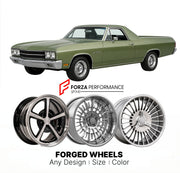 CUSTOM CLASSIC VINTAGE RESTOMOD RETRO OLD SCHOOL FORGED WHEELS RIMS for CHEVROLET EL CAMINO 1973 - 1977
Custom forged wheels for classic American muscle cars. Ideal for restomod builds, vintage restorations, and show cars. Deep dish and retro styling available.

We manufacture premium quality forged wheels rims for Chevrolet El Camino 1973 - 1977 in any design, size, color.

THIS WHEEL DESIGN CAN BE CUSTOM-MADE FOR YOUR CAR IN ANY SIZE AND COLOR OPTIONS
Available in monoblock, 2-piece, 3-piece, duoblock, be
