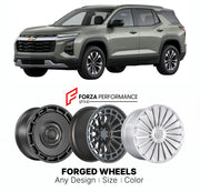 FORGED WHEELS RIMS for CHEVROLET EQUINOX 2025+

Custom forged wheels for Chevrolet Equinox 2025+. Made-to-order monoblock, 2-piece and 3-piece rims in custom sizes, offsets, colors and finishes with guaranteed fitment.

We manufacture premium quality forged wheels rims for Chevrolet Equinox 2025+ in any design, size, color.

THIS WHEEL DESIGN CAN BE CUSTOM-MADE FOR YOUR CAR IN ANY SIZE AND COLOR OPTIONS
Available in monoblock, 2-piece, 3-piece, duoblock, beadlock
3D wheel renderings are provided according t