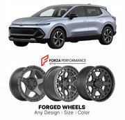 FORGED WHEELS RIMS for CHEVROLET EQUINOX EV 1LT 2024+

Custom forged wheels for Chevrolet Equinox EV 1LT 2024+. Made-to-order monoblock, 2-piece and 3-piece rims in custom sizes, offsets, colors and finishes with guaranteed fitment.

We manufacture premium quality forged wheels rims for Chevrolet Equinox EV 1LT 2024+ in any design, size, color.

THIS WHEEL DESIGN CAN BE CUSTOM-MADE FOR YOUR CAR IN ANY SIZE AND COLOR OPTIONS
Available in monoblock, 2-piece, 3-piece, duoblock, beadlock
3D wheel renderings are
