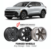 FORGED WHEELS RIMS for CHEVROLET EQUINOX EV 2024+

Custom forged wheels for Chevrolet Equinox EV 2024+. Made-to-order monoblock, 2-piece and 3-piece rims in custom sizes, offsets, colors and finishes with guaranteed fitment.

We manufacture premium quality forged wheels rims for Chevrolet Equinox EV 2024+ in any design, size, color.

THIS WHEEL DESIGN CAN BE CUSTOM-MADE FOR YOUR CAR IN ANY SIZE AND COLOR OPTIONS
Available in monoblock, 2-piece, 3-piece, duoblock, beadlock
3D wheel renderings are provided ac