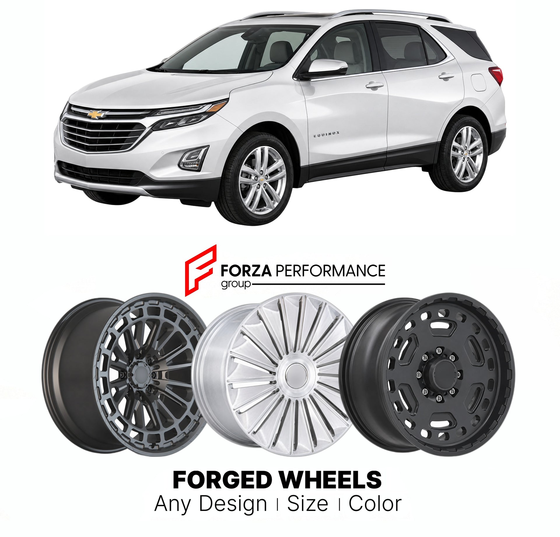 FORGED WHEELS RIMS for CHEVROLET EQUINOX LTZ 2005 - 2024

Custom forged wheels for Chevrolet Equinox LTZ 2005 - 2024. Made-to-order monoblock, 2-piece and 3-piece rims in custom sizes, offsets, colors and finishes with guaranteed fitment.

We manufacture premium quality forged wheels rims for Chevrolet Equinox LTZ 2005 - 2024 in any design, size, color.

THIS WHEEL DESIGN CAN BE CUSTOM-MADE FOR YOUR CAR IN ANY SIZE AND COLOR OPTIONS
Available in monoblock, 2-piece, 3-piece, duoblock, beadlock
3D wheel rende