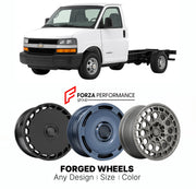 FORGED WHEELS RIMS for CHEVROLET EXPRESS CUTAWAY 1996+

Custom forged wheels for Chevrolet Express Cutaway 1996+. Made-to-order monoblock, 2-piece and 3-piece rims in custom sizes, offsets, colors and finishes with guaranteed fitment.

We manufacture premium quality forged wheels rims for Chevrolet Express Cutaway 1996+ in any design, size, color.

THIS WHEEL DESIGN CAN BE CUSTOM-MADE FOR YOUR CAR IN ANY SIZE AND COLOR OPTIONS
Available in monoblock, 2-piece, 3-piece, duoblock, beadlock
3D wheel renderings 