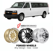 FORGED WHEELS RIMS for CHEVROLET EXPRESS PASSENGER VAN 1996+

Custom forged wheels for Chevrolet Express Passenger Van 1996+. Made-to-order monoblock, 2-piece and 3-piece rims in custom sizes, offsets, colors and finishes with guaranteed fitment.

We manufacture premium quality forged wheels rims for Chevrolet Express Passenger Van 1996+ in any design, size, color.

THIS WHEEL DESIGN CAN BE CUSTOM-MADE FOR YOUR CAR IN ANY SIZE AND COLOR OPTIONS
Available in monoblock, 2-piece, 3-piece, duoblock, beadlock
3D