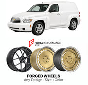 FORGED WHEELS RIMS for CHEVROLET HHR PANEL 2006 - 2011

Custom forged wheels for Chevrolet HHR Panel 2006 - 2011. Made-to-order monoblock, 2-piece and 3-piece rims in custom sizes, offsets, colors and finishes with guaranteed fitment.

We manufacture premium quality forged wheels rims for Chevrolet HHR Panel 2006 - 2011 in any design, size, color.

THIS WHEEL DESIGN CAN BE CUSTOM-MADE FOR YOUR CAR IN ANY SIZE AND COLOR OPTIONS
Available in monoblock, 2-piece, 3-piece, duoblock, beadlock
3D wheel renderings 