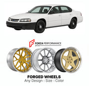 FORGED WHEELS RIMS for CHEVROLET IMPALA POLICE PACKAGE 2000 - 2005

Custom forged wheels for Chevrolet Impala Police Package 2000 - 2005. Made-to-order monoblock, 2-piece and 3-piece rims in custom sizes, offsets, colors and finishes with guaranteed fitment.

We manufacture premium quality forged wheels rims for Chevrolet Impala Police Package 2000 - 2005 in any design, size, color.

THIS WHEEL DESIGN CAN BE CUSTOM-MADE FOR YOUR CAR IN ANY SIZE AND COLOR OPTIONS
Available in monoblock, 2-piece, 3-piece, duo