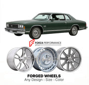 CUSTOM CLASSIC VINTAGE RESTOMOD RETRO OLD SCHOOL FORGED WHEELS RIMS for CHEVROLET IMPALA SS 1977 - 1985
Custom forged wheels for classic American muscle cars. Ideal for restomod builds, vintage restorations, and show cars. Deep dish and retro styling available.

We manufacture premium quality forged wheels rims for Chevrolet Impala SS 1977 - 1985 in any design, size, color.

THIS WHEEL DESIGN CAN BE CUSTOM-MADE FOR YOUR CAR IN ANY SIZE AND COLOR OPTIONS
Available in monoblock, 2-piece, 3-piece, duoblock, be