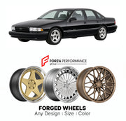 FORGED WHEELS RIMS for CHEVROLET IMPALA SS ERA 1994 - 1996

Custom forged wheels for Chevrolet Impala SS Era 1994 - 1996. Made-to-order monoblock, 2-piece and 3-piece rims in custom sizes, offsets, colors and finishes with guaranteed fitment.

We manufacture premium quality forged wheels rims for Chevrolet Impala SS Era 1994 - 1996 in any design, size, color.

THIS WHEEL DESIGN CAN BE CUSTOM-MADE FOR YOUR CAR IN ANY SIZE AND COLOR OPTIONS
Available in monoblock, 2-piece, 3-piece, duoblock, beadlock
3D wheel