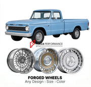 CUSTOM CLASSIC VINTAGE RESTOMOD RETRO OLD SCHOOL FORGED WHEELS RIMS for CHEVROLET K10 1960 - 1966
Custom forged wheels for classic American muscle cars. Ideal for restomod builds, vintage restorations, and show cars. Deep dish and retro styling available.

We manufacture premium quality forged wheels rims for Chevrolet K10 1960 - 1966 in any design, size, color.

THIS WHEEL DESIGN CAN BE CUSTOM-MADE FOR YOUR CAR IN ANY SIZE AND COLOR OPTIONS
Available in monoblock, 2-piece, 3-piece, duoblock, beadlock
3D wh