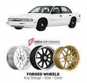 FORGED WHEELS RIMS for CHEVROLET LUMINA POLICE PACKAGE 1990 - 1994

Custom forged wheels for Chevrolet Lumina Police Package 1990 - 1994. Made-to-order monoblock, 2-piece and 3-piece rims in custom sizes, offsets, colors and finishes with guaranteed fitment.

We manufacture premium quality forged wheels rims for Chevrolet Lumina Police Package 1990 - 1994 in any design, size, color.

THIS WHEEL DESIGN CAN BE CUSTOM-MADE FOR YOUR CAR IN ANY SIZE AND COLOR OPTIONS
Available in monoblock, 2-piece, 3-piece, duo