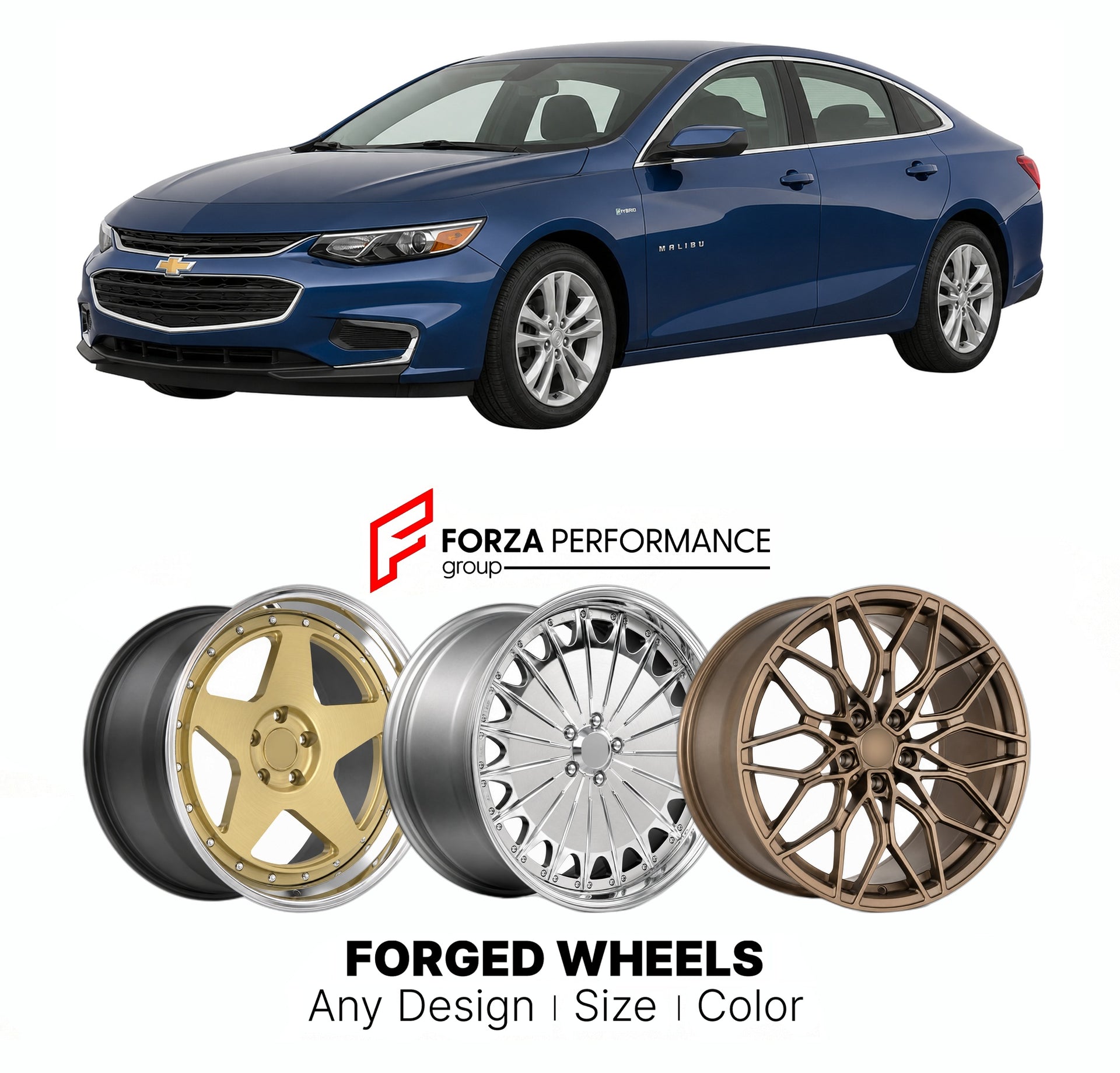FORGED WHEELS RIMS for CHEVROLET MALIBU HYBRID 1997 - 2025

Custom forged wheels for Chevrolet Malibu Hybrid 1997 - 2025. Made-to-order monoblock, 2-piece and 3-piece rims in custom sizes, offsets, colors and finishes with guaranteed fitment.

We manufacture premium quality forged wheels rims for Chevrolet Malibu Hybrid 1997 - 2025 in any design, size, color.

THIS WHEEL DESIGN CAN BE CUSTOM-MADE FOR YOUR CAR IN ANY SIZE AND COLOR OPTIONS
Available in monoblock, 2-piece, 3-piece, duoblock, beadlock
3D wheel