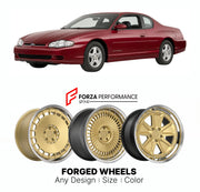 FORGED WHEELS RIMS for CHEVROLET MONTE CARLO 2000 - 2007

Custom forged wheels for Chevrolet Monte Carlo 2000 - 2007. Made-to-order monoblock, 2-piece and 3-piece rims in custom sizes, offsets, colors and finishes with guaranteed fitment.

We manufacture premium quality forged wheels rims for Chevrolet Monte Carlo 2000 - 2007 in any design, size, color.

THIS WHEEL DESIGN CAN BE CUSTOM-MADE FOR YOUR CAR IN ANY SIZE AND COLOR OPTIONS
Available in monoblock, 2-piece, 3-piece, duoblock, beadlock
3D wheel rende