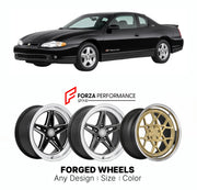 FORGED WHEELS RIMS for CHEVROLET MONTE CARLO DALE EARNHARDT EDITION 2000 - 2007

Custom forged wheels for Chevrolet Monte Carlo Dale Earnhardt Edition 2000 - 2007. Made-to-order monoblock, 2-piece and 3-piece rims in custom sizes, offsets, colors and finishes with guaranteed fitment.

We manufacture premium quality forged wheels rims for Chevrolet Monte Carlo Dale Earnhardt Edition 2000 - 2007 in any design, size, color.

THIS WHEEL DESIGN CAN BE CUSTOM-MADE FOR YOUR CAR IN ANY SIZE AND COLOR OPTIONS
Availa