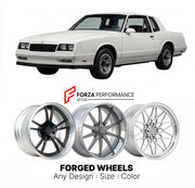 CUSTOM CLASSIC VINTAGE RESTOMOD RETRO OLD SCHOOL FORGED WHEELS RIMS for CHEVROLET MONTE CARLO SS 1983 - 1988
Custom forged wheels for classic American muscle cars. Ideal for restomod builds, vintage restorations, and show cars. Deep dish and retro styling available.

We manufacture premium quality forged wheels rims for Chevrolet Monte Carlo SS 1983 - 1988 in any design, size, color.

THIS WHEEL DESIGN CAN BE CUSTOM-MADE FOR YOUR CAR IN ANY SIZE AND COLOR OPTIONS
Available in monoblock, 2-piece, 3-piece, du