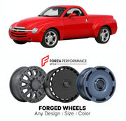 FORGED WHEELS RIMS for CHEVROLET SSR CONVERTIBLE PICKUP 2003 - 2006

Custom forged wheels for Chevrolet SSR Convertible Pickup 2003 - 2006. Made-to-order monoblock, 2-piece and 3-piece rims in custom sizes, offsets, colors and finishes with guaranteed fitment.

We manufacture premium quality forged wheels rims for Chevrolet SSR Convertible Pickup 2003 - 2006 in any design, size, color.

THIS WHEEL DESIGN CAN BE CUSTOM-MADE FOR YOUR CAR IN ANY SIZE AND COLOR OPTIONS
Available in monoblock, 2-piece, 3-piece, 