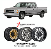 FORGED WHEELS RIMS for CHEVROLET SILVERADO 1500 EXTENDED CAB GMT400 1990 - 1998

Custom forged wheels for Chevrolet Silverado 1500 Extended Cab GMT400 1990 - 1998. Made-to-order monoblock, 2-piece and 3-piece rims in custom sizes, offsets, colors and finishes with guaranteed fitment.

We manufacture premium quality forged wheels rims for Chevrolet Silverado 1500 Extended Cab GMT400 1990 - 1998 in any design, size, color.

THIS WHEEL DESIGN CAN BE CUSTOM-MADE FOR YOUR CAR IN ANY SIZE AND COLOR OPTIONS
Availa