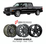 FORGED WHEELS RIMS for CHEVROLET SILVERADO 1500 INTIMIDATOR SS GMT800 1999 - 2007

Custom forged wheels for Chevrolet Silverado 1500 Intimidator SS GMT800 1999 - 2007. Made-to-order monoblock, 2-piece and 3-piece rims in custom sizes, offsets, colors and finishes with guaranteed fitment.

We manufacture premium quality forged wheels rims for Chevrolet Silverado 1500 Intimidator SS GMT800 1999 - 2007 in any design, size, color.

THIS WHEEL DESIGN CAN BE CUSTOM-MADE FOR YOUR CAR IN ANY SIZE AND COLOR OPTIONS
