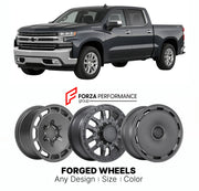 FORGED WHEELS RIMS for CHEVROLET SILVERADO 1500 LTZ T1XX 2019 - 2026

Custom forged wheels for Chevrolet Silverado 1500 LTZ T1XX 2019 - 2026. Made-to-order monoblock, 2-piece and 3-piece rims in custom sizes, offsets, colors and finishes with guaranteed fitment.

We manufacture premium quality forged wheels rims for Chevrolet Silverado 1500 LTZ T1XX 2019 - 2026 in any design, size, color.

THIS WHEEL DESIGN CAN BE CUSTOM-MADE FOR YOUR CAR IN ANY SIZE AND COLOR OPTIONS
Available in monoblock, 2-piece, 3-piec