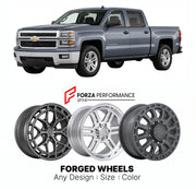 FORGED WHEELS RIMS for CHEVROLET SILVERADO 1500 LT K2XX 2014 - 2018

Custom forged wheels for Chevrolet Silverado 1500 LT K2XX 2014 - 2018. Made-to-order monoblock, 2-piece and 3-piece rims in custom sizes, offsets, colors and finishes with guaranteed fitment.

We manufacture premium quality forged wheels rims for Chevrolet Silverado 1500 LT K2XX 2014 - 2018 in any design, size, color.

THIS WHEEL DESIGN CAN BE CUSTOM-MADE FOR YOUR CAR IN ANY SIZE AND COLOR OPTIONS
Available in monoblock, 2-piece, 3-piece, 