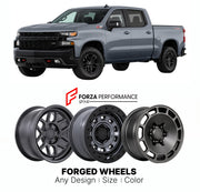 FORGED WHEELS RIMS for CHEVROLET SILVERADO 1500 LT TRAIL BOSS T1XX 2019 - 2026

Custom forged wheels for Chevrolet Silverado 1500 LT Trail Boss T1XX 2019 - 2026. Made-to-order monoblock, 2-piece and 3-piece rims in custom sizes, offsets, colors and finishes with guaranteed fitment.

We manufacture premium quality forged wheels rims for Chevrolet Silverado 1500 LT Trail Boss T1XX 2019 - 2026 in any design, size, color.

THIS WHEEL DESIGN CAN BE CUSTOM-MADE FOR YOUR CAR IN ANY SIZE AND COLOR OPTIONS
Available