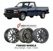 FORGED WHEELS RIMS for CHEVROLET SILVERADO 1500 WORK TRUCK GMT400 1990 - 1998

Custom forged wheels for Chevrolet Silverado 1500 Work Truck GMT400 1990 - 1998. Made-to-order monoblock, 2-piece and 3-piece rims in custom sizes, offsets, colors and finishes with guaranteed fitment.

We manufacture premium quality forged wheels rims for Chevrolet Silverado 1500 Work Truck GMT400 1990 - 1998 in any design, size, color.

THIS WHEEL DESIGN CAN BE CUSTOM-MADE FOR YOUR CAR IN ANY SIZE AND COLOR OPTIONS
Available in