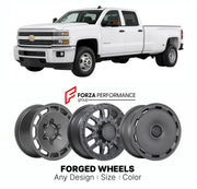 FORGED WHEELS RIMS for CHEVROLET SILVERADO HD 2015 - 2019

Custom forged wheels for Chevrolet Silverado HD 2015 - 2019. Made-to-order monoblock, 2-piece and 3-piece rims in custom sizes, offsets, colors and finishes with guaranteed fitment.

We manufacture premium quality forged wheels rims for Chevrolet Silverado HD 2015 - 2019 in any design, size, color.

THIS WHEEL DESIGN CAN BE CUSTOM-MADE FOR YOUR CAR IN ANY SIZE AND COLOR OPTIONS
Available in monoblock, 2-piece, 3-piece, duoblock, beadlock
3D wheel re