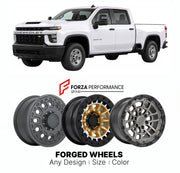 FORGED WHEELS RIMS for CHEVROLET SILVERADO HD 2500HD CUSTOM T1XX 2020 - 2026

Custom forged wheels for Chevrolet Silverado HD 2500HD Custom T1XX 2020 - 2026. Made-to-order monoblock, 2-piece and 3-piece rims in custom sizes, offsets, colors and finishes with guaranteed fitment.

We manufacture premium quality forged wheels rims for Chevrolet Silverado HD 2500HD Custom T1XX 2020 - 2026 in any design, size, color.

THIS WHEEL DESIGN CAN BE CUSTOM-MADE FOR YOUR CAR IN ANY SIZE AND COLOR OPTIONS
Available in mo
