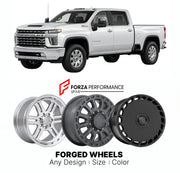 FORGED WHEELS RIMS for CHEVROLET SILVERADO HD 2500HD LTZ T1XX 2020 - 2026

Custom forged wheels for Chevrolet Silverado HD 2500HD LTZ T1XX 2020 - 2026. Made-to-order monoblock, 2-piece and 3-piece rims in custom sizes, offsets, colors and finishes with guaranteed fitment.

We manufacture premium quality forged wheels rims for Chevrolet Silverado HD 2500HD LTZ T1XX 2020 - 2026 in any design, size, color.

THIS WHEEL DESIGN CAN BE CUSTOM-MADE FOR YOUR CAR IN ANY SIZE AND COLOR OPTIONS
Available in monoblock, 