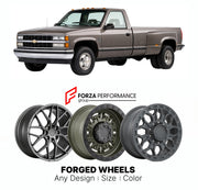 FORGED WHEELS RIMS for CHEVROLET SILVERADO HD DUALLY GMT400 GMT800 1990 - 2007

Custom forged wheels for Chevrolet Silverado HD Dually GMT400 GMT800 1990 - 2007. Made-to-order monoblock, 2-piece and 3-piece rims in custom sizes, offsets, colors and finishes with guaranteed fitment.

We manufacture premium quality forged wheels rims for Chevrolet Silverado HD Dually GMT400 GMT800 1990 - 2007 in any design, size, color.

THIS WHEEL DESIGN CAN BE CUSTOM-MADE FOR YOUR CAR IN ANY SIZE AND COLOR OPTIONS
Available
