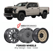 FORGED WHEELS RIMS for CHEVROLET SILVERADO HD ZR2 T1XX 2020 - 2026

Custom forged wheels for Chevrolet Silverado HD ZR2 T1XX 2020 - 2026. Made-to-order monoblock, 2-piece and 3-piece rims in custom sizes, offsets, colors and finishes with guaranteed fitment.

We manufacture premium quality forged wheels rims for Chevrolet Silverado HD ZR2 T1XX 2020 - 2026 in any design, size, color.

THIS WHEEL DESIGN CAN BE CUSTOM-MADE FOR YOUR CAR IN ANY SIZE AND COLOR OPTIONS
Available in monoblock, 2-piece, 3-piece, duo