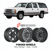 FORGED WHEELS RIMS for CHEVROLET SUBURBAN 2500 GMT400 1992 - 1999

Custom forged wheels for Chevrolet Suburban 2500 GMT400 1992 - 1999. Made-to-order monoblock, 2-piece and 3-piece rims in custom sizes, offsets, colors and finishes with guaranteed fitment.

We manufacture premium quality forged wheels rims for Chevrolet Suburban 2500 GMT400 1992 - 1999 in any design, size, color.

THIS WHEEL DESIGN CAN BE CUSTOM-MADE FOR YOUR CAR IN ANY SIZE AND COLOR OPTIONS
Available in monoblock, 2-piece, 3-piece, duoblo