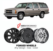 FORGED WHEELS RIMS for CHEVROLET SUBURBAN GMT400 1992 - 1999

Custom forged wheels for Chevrolet Suburban GMT400 1992 - 1999. Made-to-order monoblock, 2-piece and 3-piece rims in custom sizes, offsets, colors and finishes with guaranteed fitment.

We manufacture premium quality forged wheels rims for Chevrolet Suburban GMT400 1992 - 1999 in any design, size, color.

THIS WHEEL DESIGN CAN BE CUSTOM-MADE FOR YOUR CAR IN ANY SIZE AND COLOR OPTIONS
Available in monoblock, 2-piece, 3-piece, duoblock, beadlock
3D