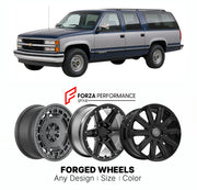 FORGED WHEELS RIMS for CHEVROLET SUBURBAN K2500 GMT400 1992 - 1999

Custom forged wheels for Chevrolet Suburban K2500 GMT400 1992 - 1999. Made-to-order monoblock, 2-piece and 3-piece rims in custom sizes, offsets, colors and finishes with guaranteed fitment.

We manufacture premium quality forged wheels rims for Chevrolet Suburban K2500 GMT400 1992 - 1999 in any design, size, color.

THIS WHEEL DESIGN CAN BE CUSTOM-MADE FOR YOUR CAR IN ANY SIZE AND COLOR OPTIONS
Available in monoblock, 2-piece, 3-piece, duo