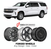 FORGED WHEELS RIMS for CHEVROLET SUBURBAN LT T1YC 2021+

Custom forged wheels for Chevrolet Suburban LT T1YC 2021+. Made-to-order monoblock, 2-piece and 3-piece rims in custom sizes, offsets, colors and finishes with guaranteed fitment.

We manufacture premium quality forged wheels rims for Chevrolet Suburban LT T1YC 2021+ in any design, size, color.

THIS WHEEL DESIGN CAN BE CUSTOM-MADE FOR YOUR CAR IN ANY SIZE AND COLOR OPTIONS
Available in monoblock, 2-piece, 3-piece, duoblock, beadlock
3D wheel renderin
