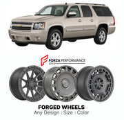 FORGED WHEELS RIMS for CHEVROLET SUBURBAN PREMIER GMT900 K2YC 2007 - 2020

Custom forged wheels for Chevrolet Suburban Premier GMT900 K2YC 2007 - 2020. Made-to-order monoblock, 2-piece and 3-piece rims in custom sizes, offsets, colors and finishes with guaranteed fitment.

We manufacture premium quality forged wheels rims for Chevrolet Suburban Premier GMT900 K2YC 2007 - 2020 in any design, size, color.

THIS WHEEL DESIGN CAN BE CUSTOM-MADE FOR YOUR CAR IN ANY SIZE AND COLOR OPTIONS
Available in monoblock, 