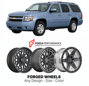 FORGED WHEELS RIMS for CHEVROLET TAHOE HYBRID GMT900 2007 - 2014

Custom forged wheels for Chevrolet Tahoe Hybrid GMT900 2007 - 2014. Made-to-order monoblock, 2-piece and 3-piece rims in custom sizes, offsets, colors and finishes with guaranteed fitment.

We manufacture premium quality forged wheels rims for Chevrolet Tahoe Hybrid GMT900 2007 - 2014 in any design, size, color.

THIS WHEEL DESIGN CAN BE CUSTOM-MADE FOR YOUR CAR IN ANY SIZE AND COLOR OPTIONS
Available in monoblock, 2-piece, 3-piece, duoblock,